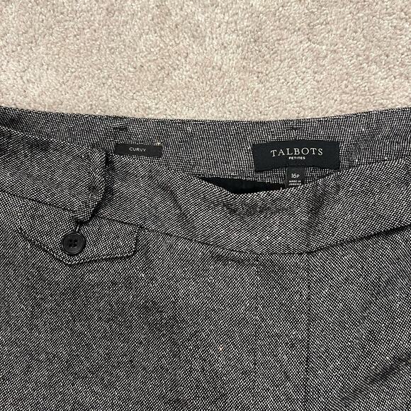 Talbots Women's Wool Dress Pants Grey Tweed Curvey Size 16 Petite‎ - Picture 8 of 10